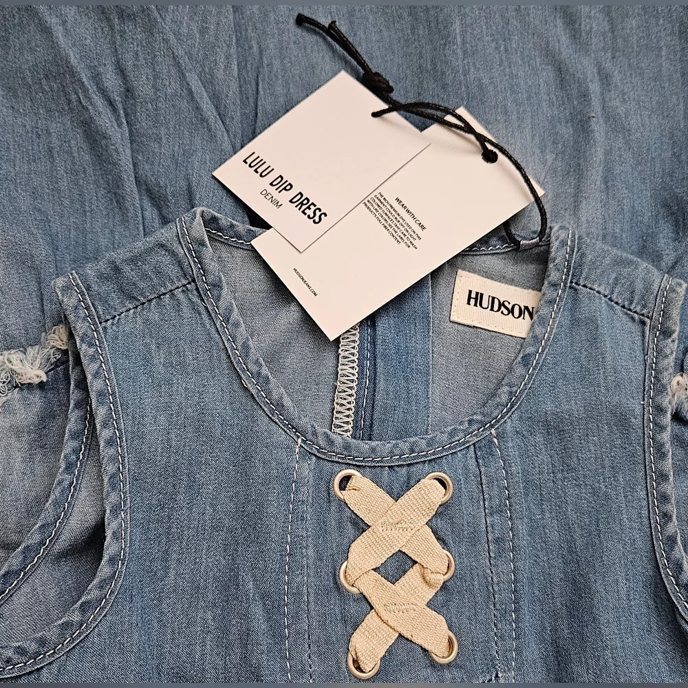 NWT Girls 2T Hudson Jeans Lulu Lace-up Chambray Dress-Light Blue Denim, Toddler